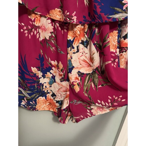 Peach Love California Pink Floral Bohemian Romper Sz S(R37) - Picture 5 of 12